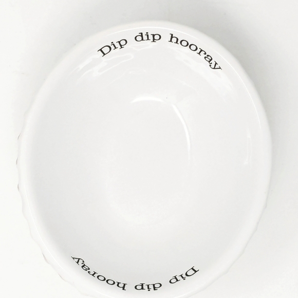 Mud Pie Other - Mud Pie White Ceramic Dip Bowl "Dip dip hooray"